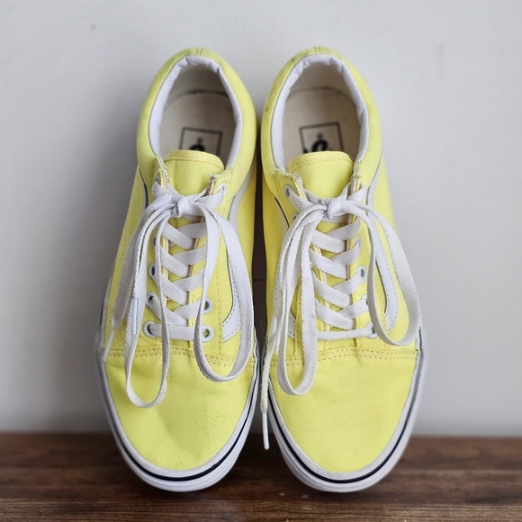 Vans Old Skool Low Top Sneakers Yellow White Canvas Women’s 7.5 / Men’s 6 - Picture 13 of 15